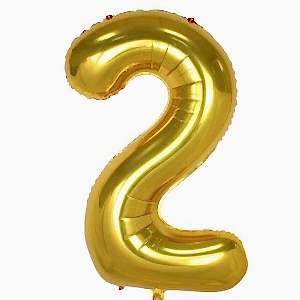 2-RAKAM 40 INC/100 CM GOLD FOLYO BALON
