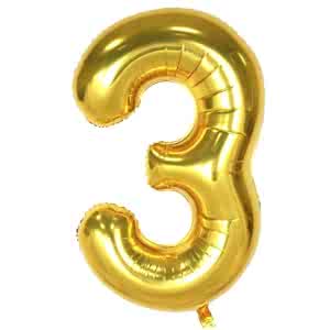 3-RAKAM 40 INC/100 CM GOLD FOLYO BALON