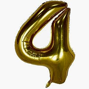 4-RAKAM 40 INC/100 CM GOLD FOLYO BALON