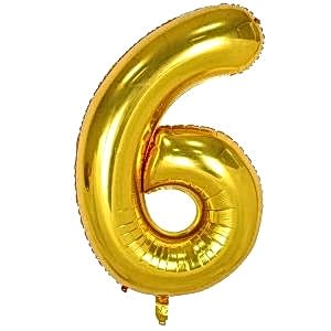 6-RAKAM 40 INC/100 CM GOLD FOLYO BALON