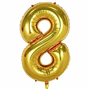 8-RAKAM 40 INC/100 CM GOLD FOLYO BALON